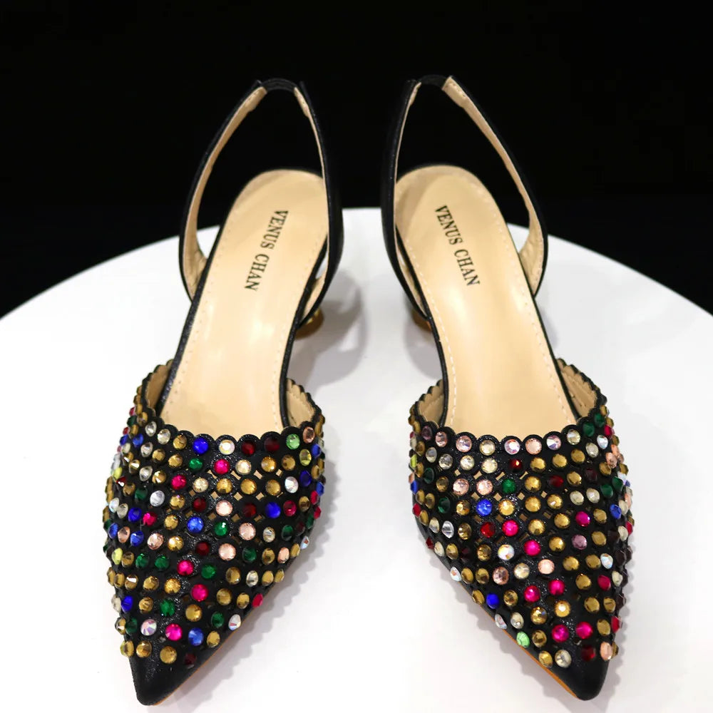 Sandalias con fondo de Muffin decoradas con cuentas para mujer, zapatos y bolso cómodos y versátiles, elegantes, a la moda, verano, 2023