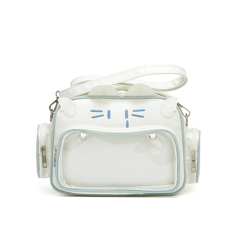 Bolso pequeño Ita de estilo universitario a la moda, mochilas de gato para mujer, bolso de hombro informal de cuero Lolita Jk Harajuku