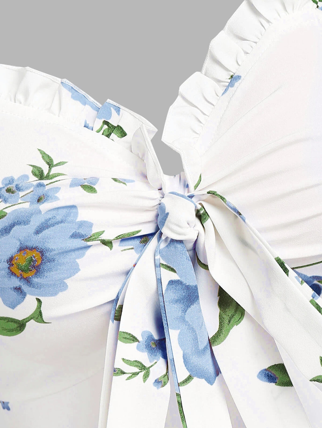 Dressfo 2025 Vestido veraniego con estampado floral para mujer, vestido de fiesta en el jardín, minivestido con lazo y volantes para verano