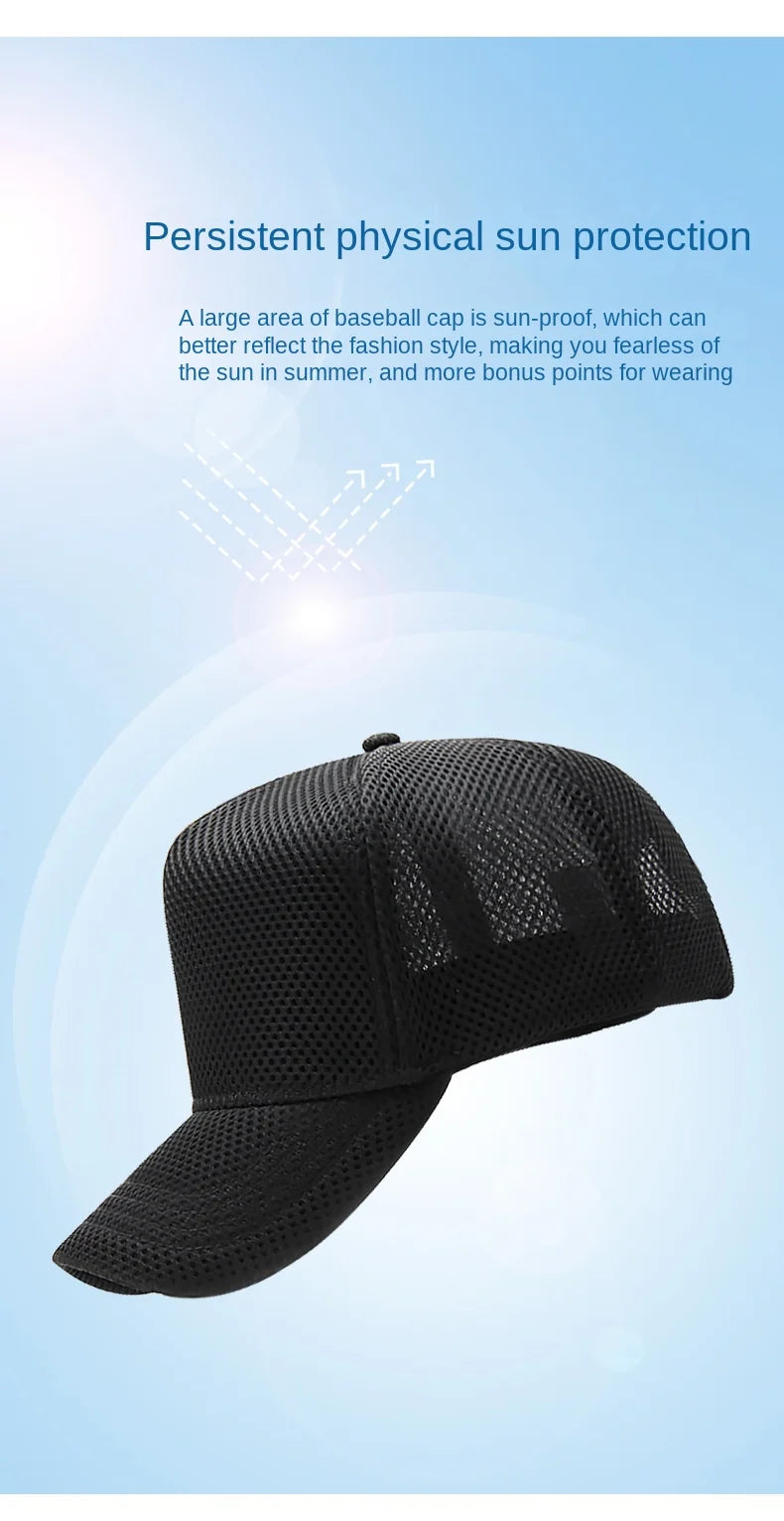 Gorra de béisbol de malla de verano de talla grande de cabeza grande para hombres y mujeres gorra transpirable de camionero ajustable para deportes al aire libre correr