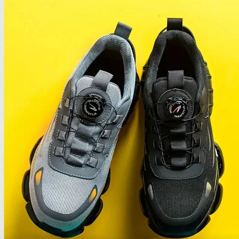 Nuevos zapatos de seguridad para el trabajo, talla 36-48 para mujeres y hombres, zapatillas de deporte con punta de acero para hombres, botas antideslizantes ligeras y transpirables impermeables, trabajo para hombres