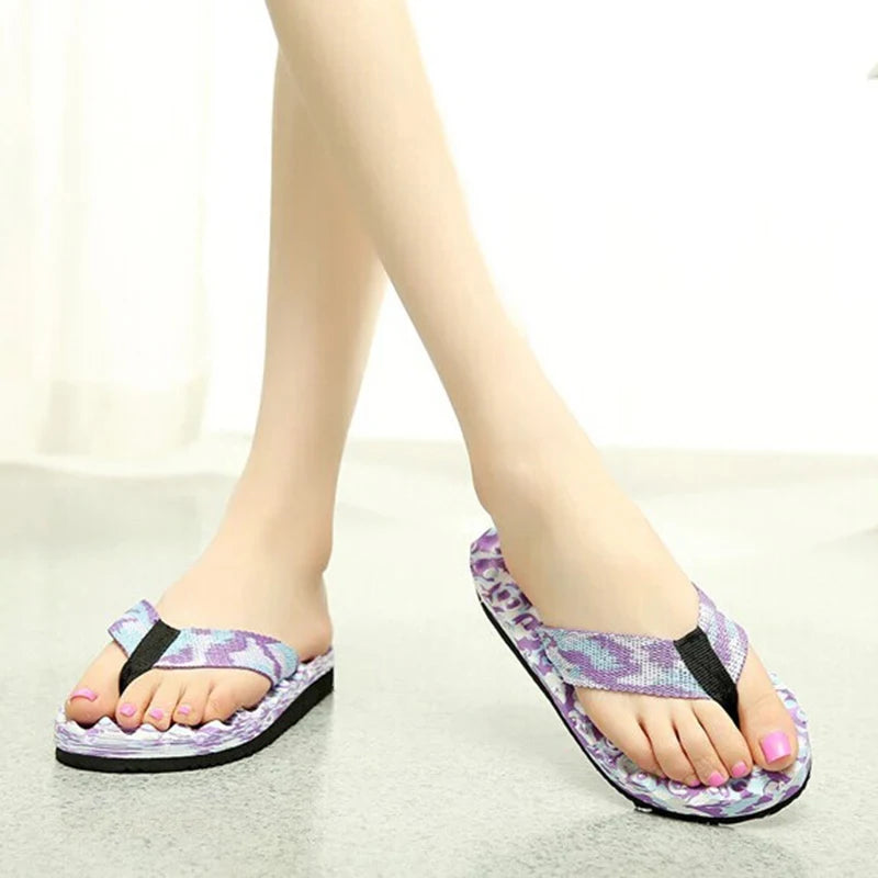 Zapatillas de verano para mujer, chanclas duraderas de masaje informales, sandalias de playa, zapatos planos para mujer, zapatillas de habitación para mujer, calzado deslizante 2024