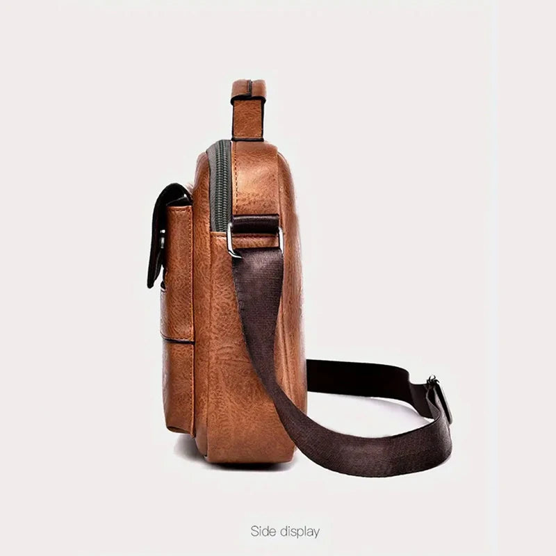 Bolso de hombro de estilo neutro para hombres y mujeres, adecuado para viajes de negocios y fotografía de material de PU.