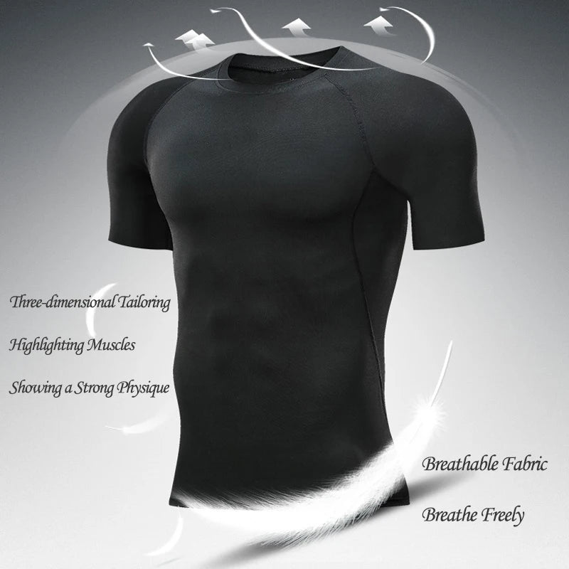 Conjunto de compresión con estampado 3D de Anime para hombre, Top de gimnasio de manga corta + pantalones cortos de entrenamiento, conjunto de protección contra sarpullidos transpirable de secado rápido
