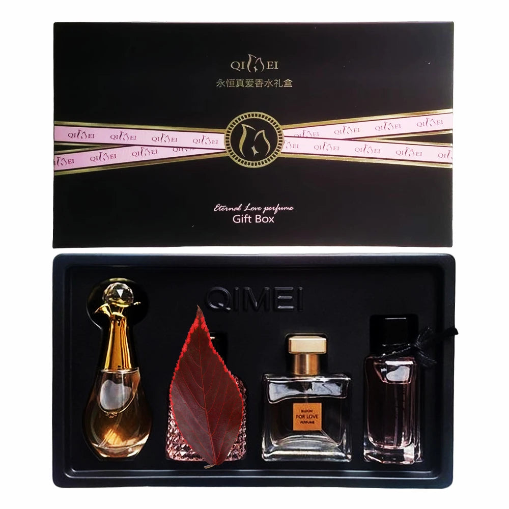Perfume de Marca de Lujo para Mujer, Eau de Parfum, Caja de Regalo de 4 Piezas, 100 ml, Perfumes de Mujer, Aroma Floral Frutal Fresco y Natural en Spray