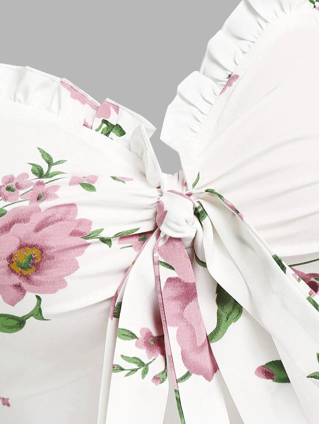 Dressfo 2025 Vestido veraniego con estampado floral para mujer, vestido de fiesta en el jardín, minivestido con lazo y volantes para verano