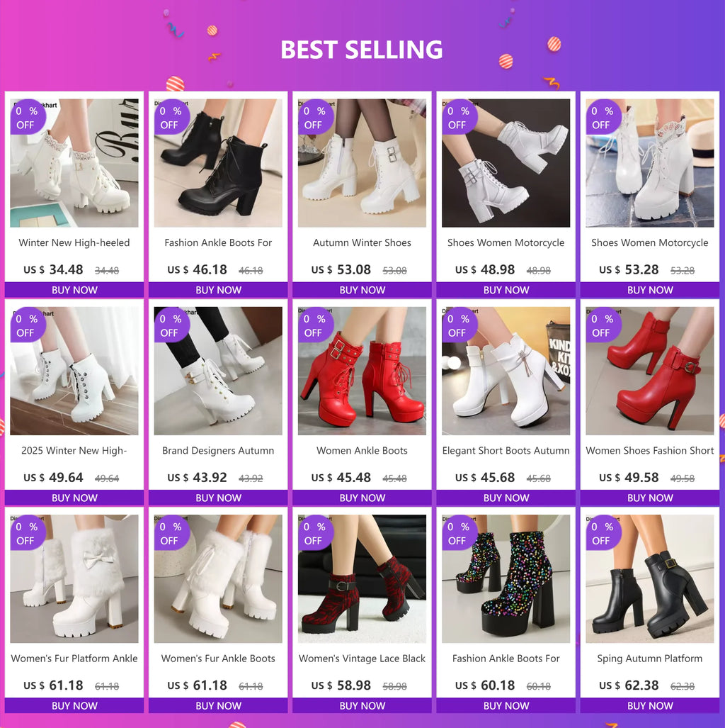 Zapatos de mujer Botas de moto Otoño Invierno Botas de mujer 2025 Botas de tobillo elegantes para mujer Plataformas de tacón alto Botas sexis con hebilla blanca
