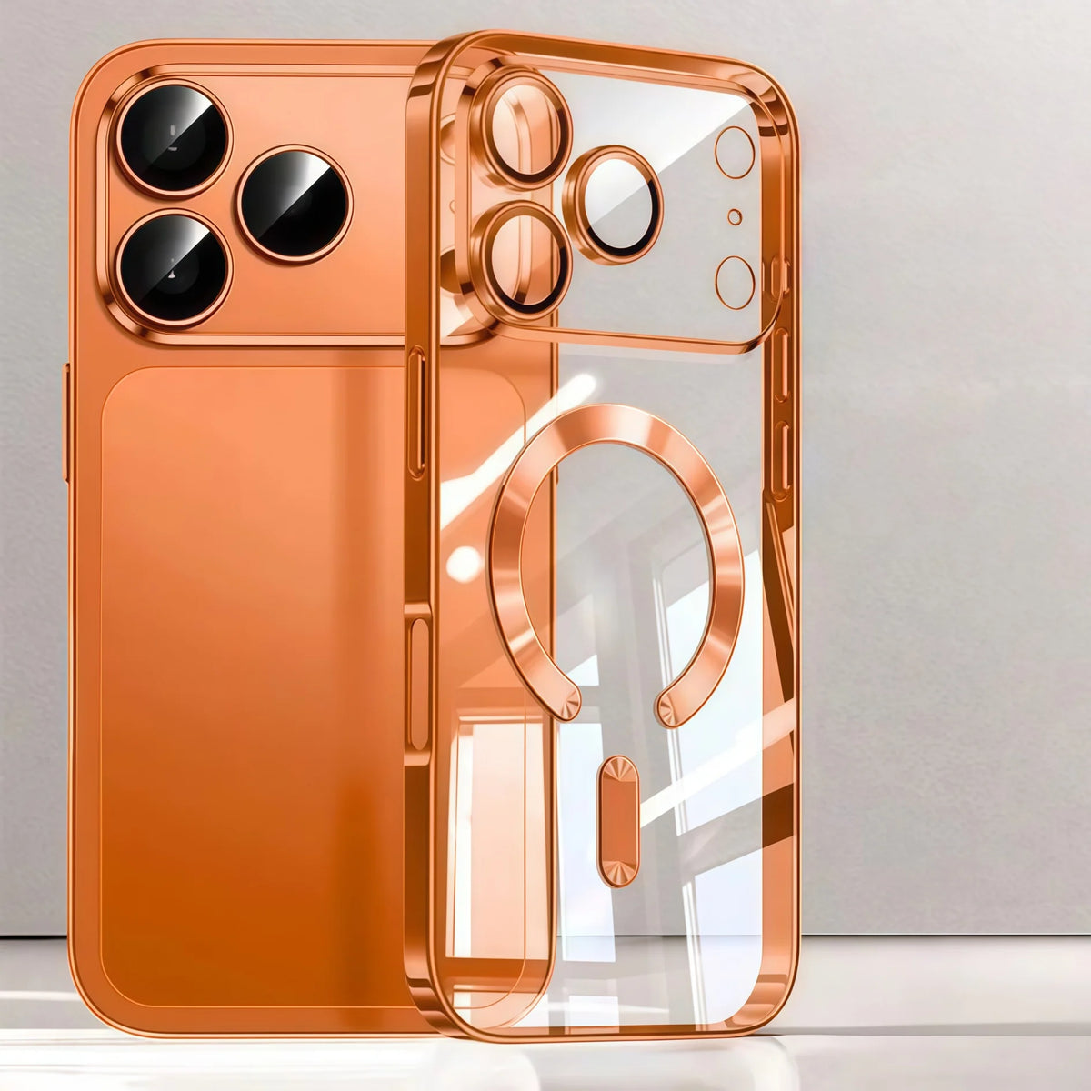 Protección de la cámara cubierta transparente de lujo con revestimiento suave TPU protección contra caídas con funda de teléfono magnética para iPhone17Pro Max/17Pro/Air/17