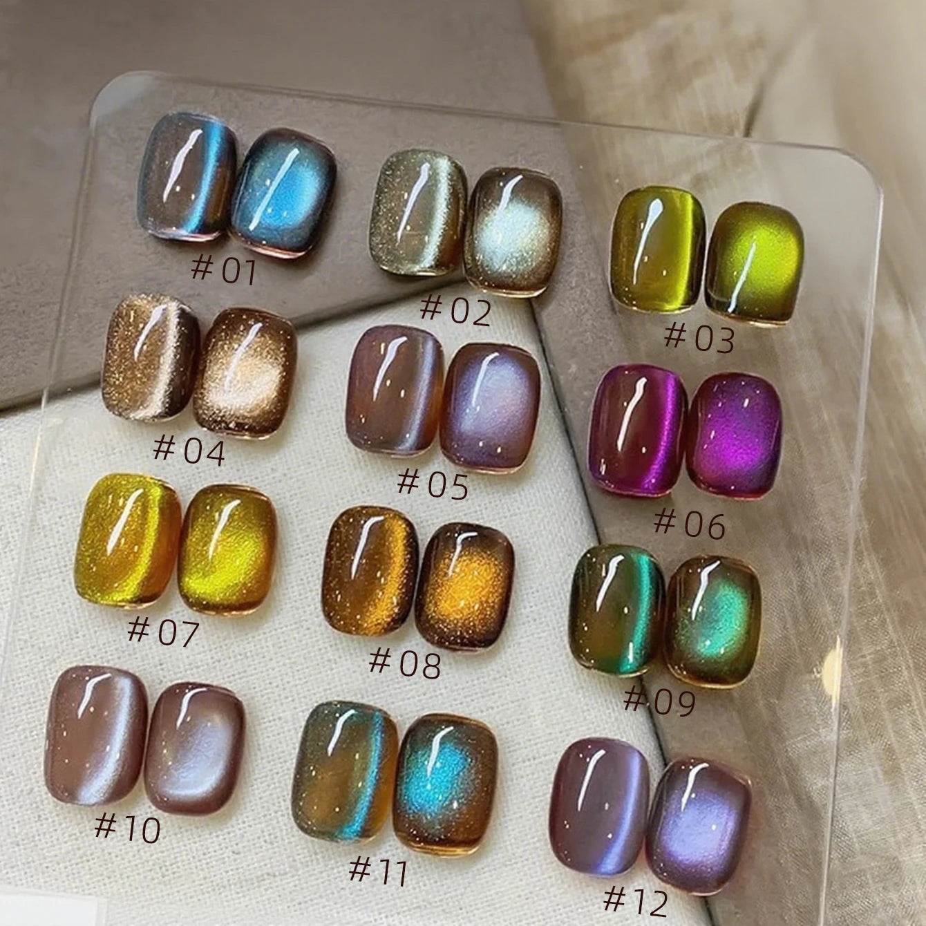 1-12 Uds. Esmalte de Uñas en Gel Magnético Ojo de Gato Marrón con Luz Azul, Larga Duración, Novedad 2026, Suministros para Uñas, Arte de Uñas, Venta Caliente