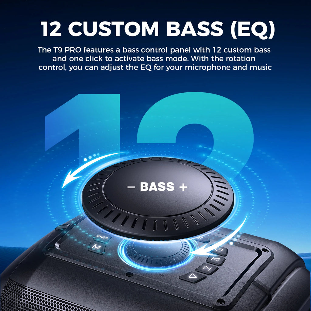 W-KING Altavoz Bluetooth grande PEAK de 250W, el más ruidoso/masif, 120dB/12 graves personalizados, altavoz portátil Boombox de fiesta grande V5.3 inalámbrico