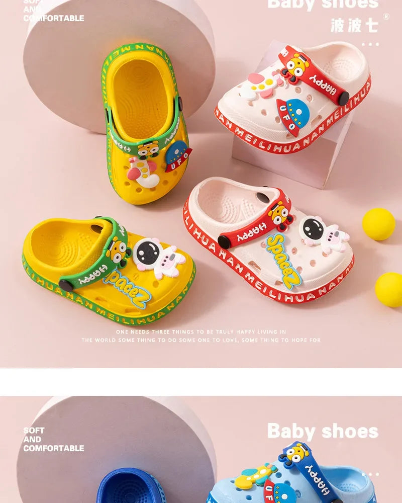 Zapatos de jardín para niños, bonitas sandalias de playa de dibujos animados de EVA, zapatillas de verano para bebés, zapatillas suaves de alta calidad para exteriores, zapatos con tapa