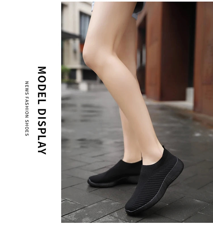 Zapatos vulcanizados para mujer, zapatillas de deporte de alta calidad para mujer, zapatos planos sin cordones, mocasines para mujer de talla grande 43, zapatos planos para caminar