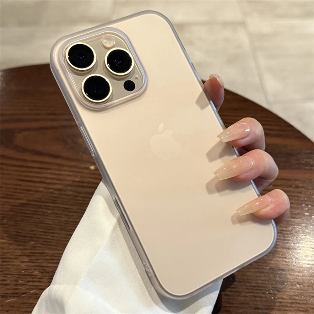 Funda de teléfono transparente mate suave para iPhone 16 15 14 Pro Max Plus 13 12 11 XR XS XsMax 8 cubierta de parachoques de silicona a prueba de golpes
