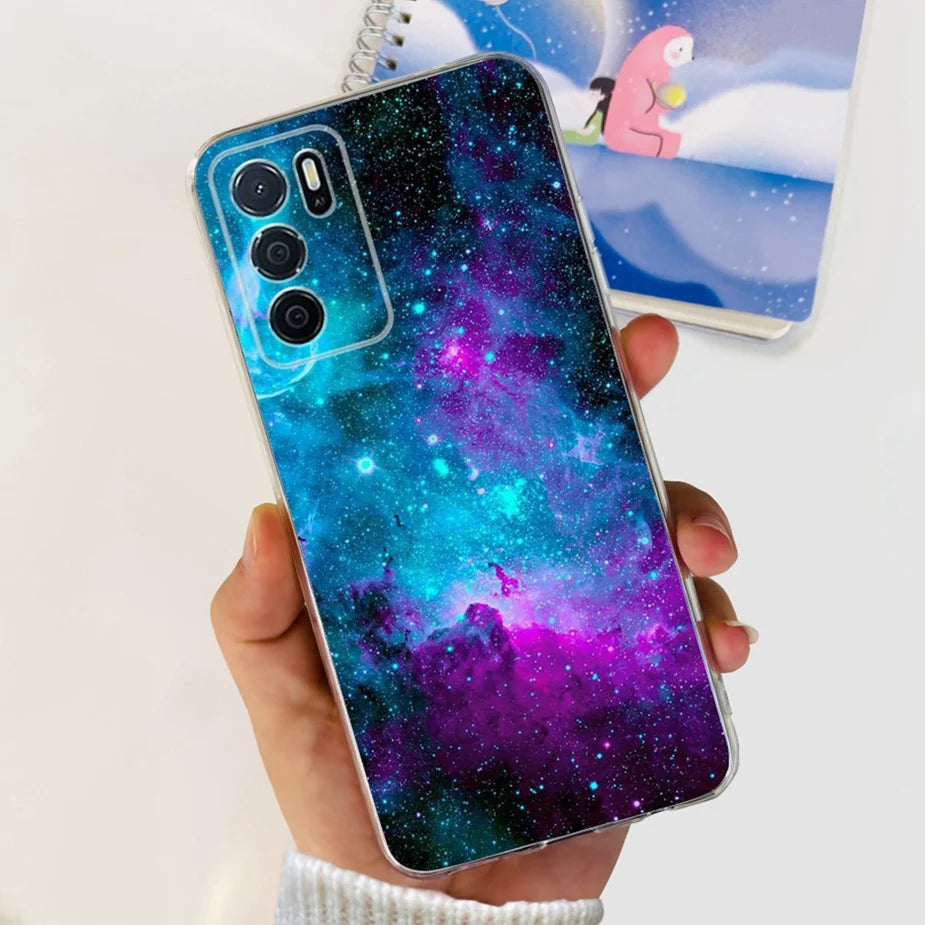 Para Oppo A16 A16s funda elegante pintada contraportada suave funda de teléfono delgada para Oppo A16s OppoA16 s CPH2269 Coque Fundas carcasa de parachoques