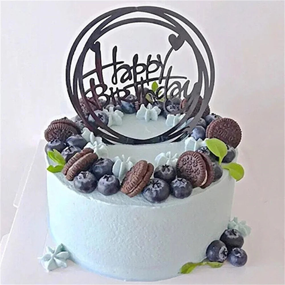 10 Uds. De plástico Gittler, adorno para tarta de feliz cumpleaños, letrero decorativo ostentoso, adorno para tarta de feliz cumpleaños, decoración de postre de cumpleaños para niña