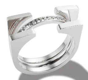 Stainless Steel Ring for Women Inlaid Zircon Rings Waterproof Romantic Fashion Jewelry