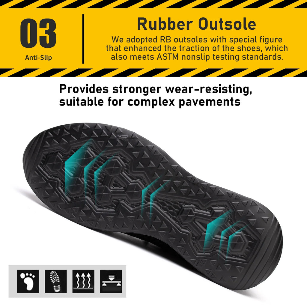 Zapatos de Seguridad con Puntera de Acero para Hombre, Zapatillas de Trabajo Ligeras, Zapatos de Trabajo Antipinchazos, Botas de Seguridad para la Construcción