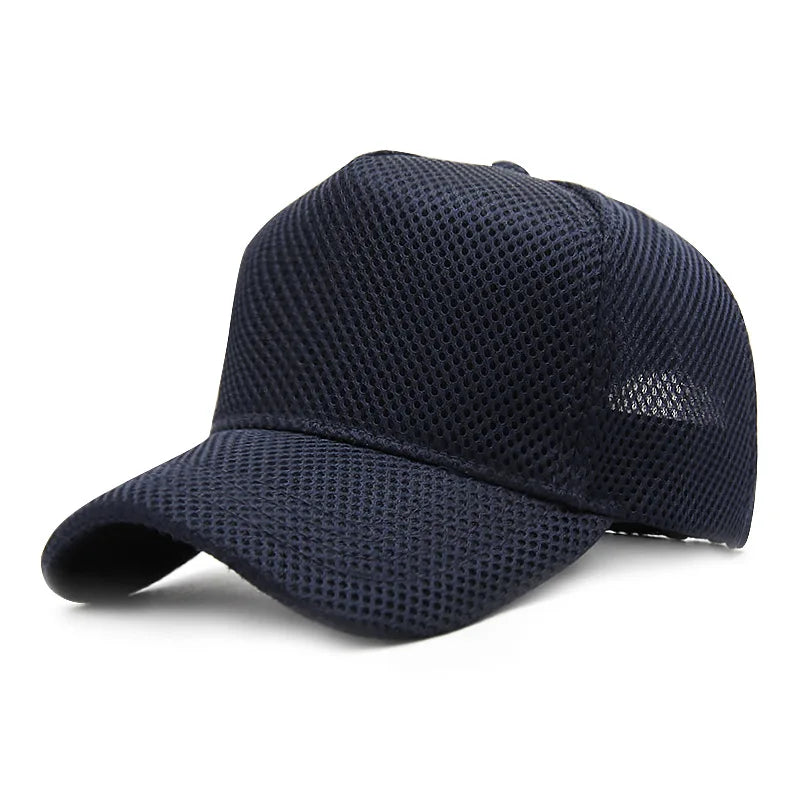 Gorra de béisbol de malla de verano de talla grande de cabeza grande para hombres y mujeres gorra transpirable de camionero ajustable para deportes al aire libre correr