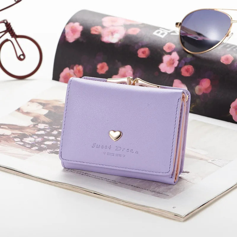 2024 nuevo monedero femenino corto versión coreana de estudiantes fresco plegable Mini billetera de Metal lindo bolso de animales