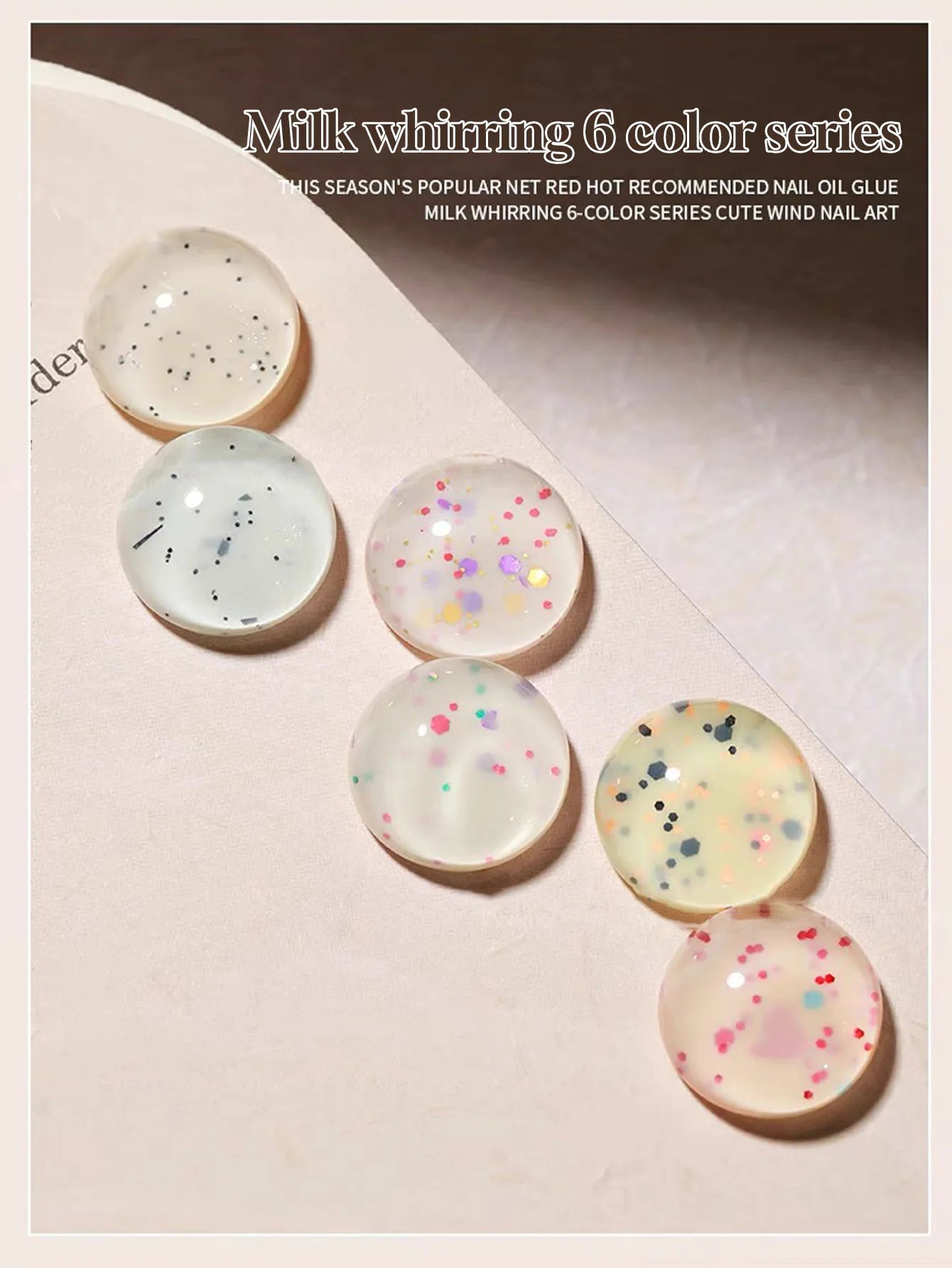 Esmalte de Uñas en Gel MIANEL Colorful Rock Slice, Amarillo Lechoso-Blanco Brillante, Crema Blanca, Efecto Leche Huhu Dopamina, 12ml, 1-6 Unidades