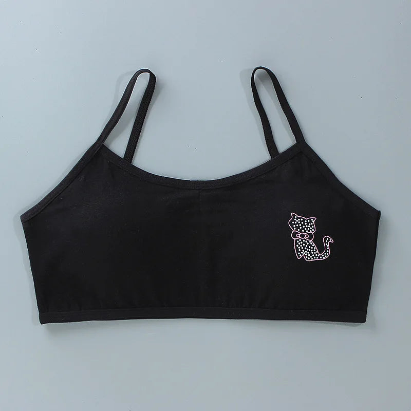 5 unids/lote Teeange niñas pequeñas sujetadores de entrenamiento Purbery School Girl Sujetador deportivo niños almohadilla para el pecho desmontable ropa interior niños Tops de tubo