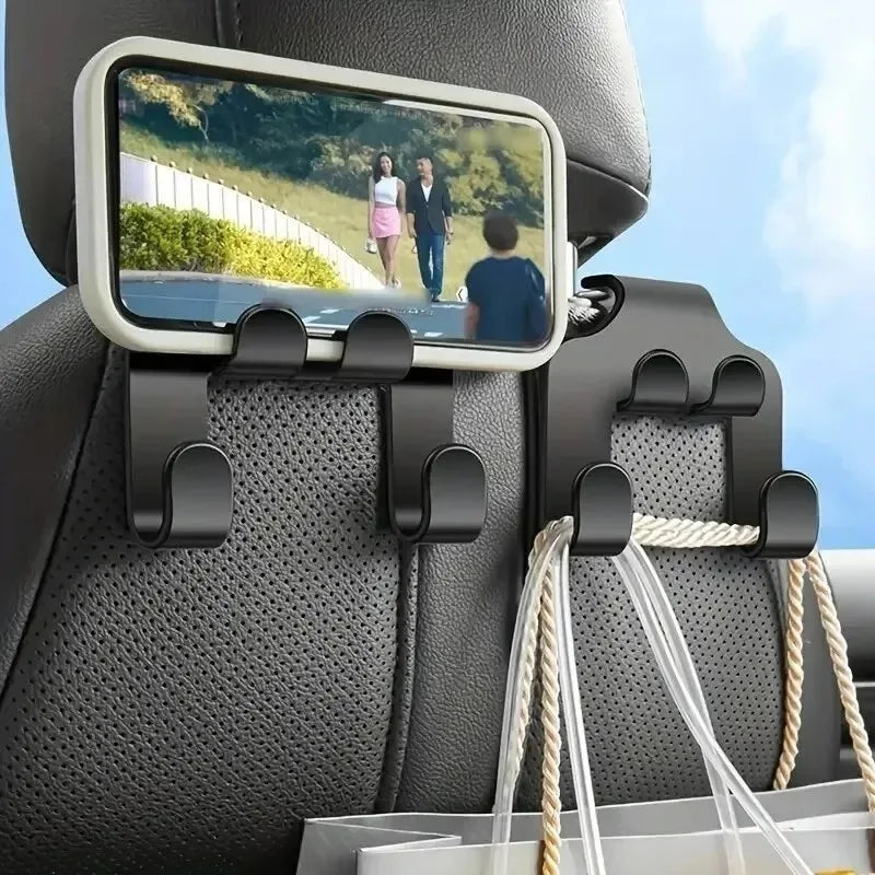 Soporte Universal para Teléfono Móvil para Colgar en el Asiento Trasero del Coche, Soporte para Reposacabezas, Soporte Portátil con Gancho para el Asiento Trasero del Coche