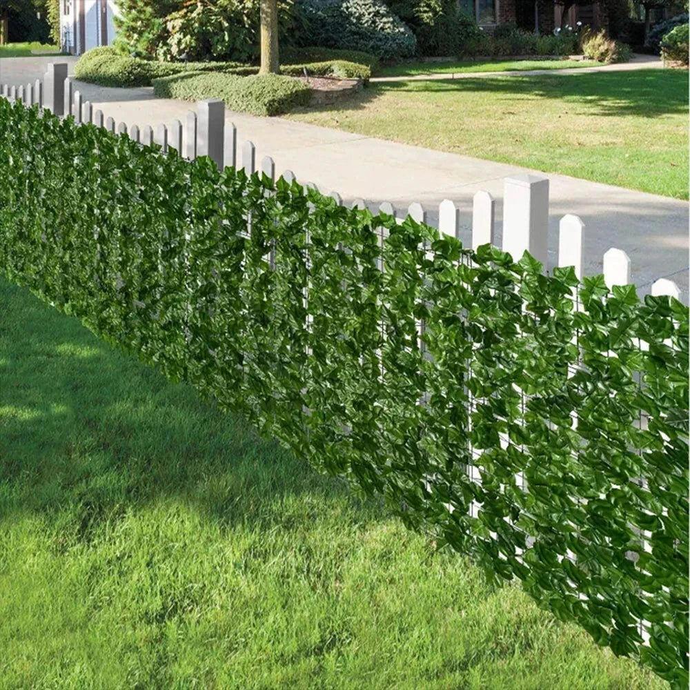 Paneles de valla de hojas verdes con seto de hiedra Artificial, pantalla de valla de privacidad falsa para decoración de hogar, jardín y balcón al aire libre