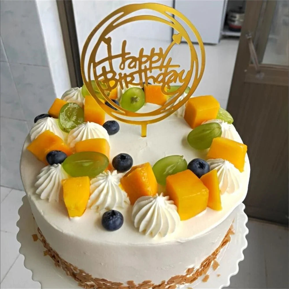 10 Uds. De plástico Gittler, adorno para tarta de feliz cumpleaños, letrero decorativo ostentoso, adorno para tarta de feliz cumpleaños, decoración de postre de cumpleaños para niña