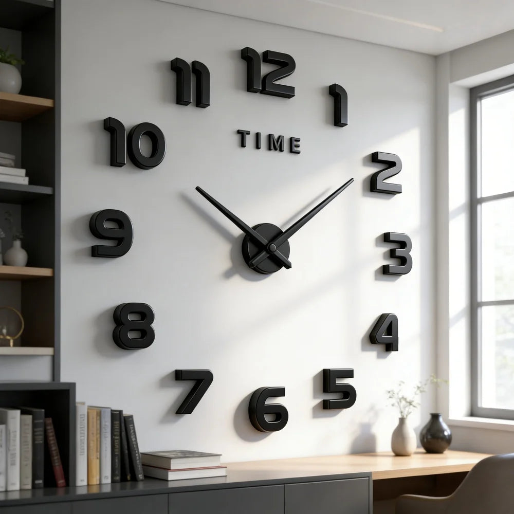 Reloj de pared grande 3D, relojes de pared clásicos luminosos, reloj Digital DIY, relojes de pared, pegatinas, reloj silencioso para el hogar, mesa de salón