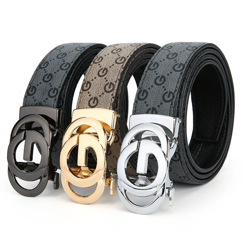 Cinturón de hombre de cuero genuino y piel de vaca, cinturón de marca de lujo informal a la moda, cinturón de diseño versátil para hombre