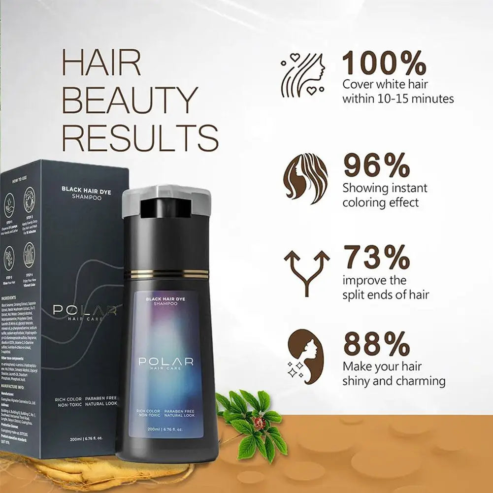 Champú para teñir el cabello para cabello gris para mujeres y hombres, Kit de tinte para el cabello Natural, champú semipermanente para teñir el cabello, negro, marrón, morado, 200ml