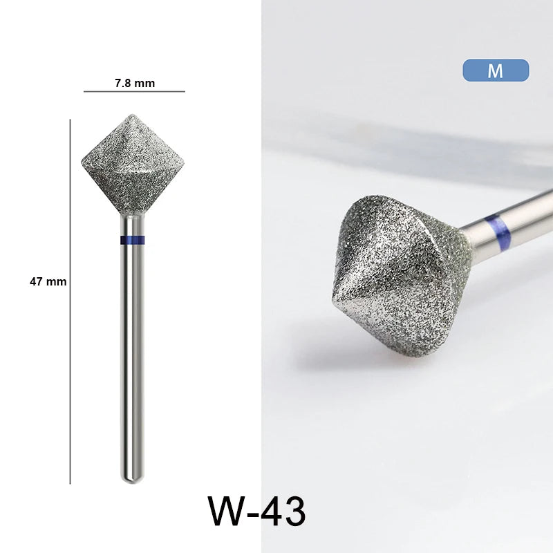 Brocas de cerámica para uñas de diamante, fresa para manicura, limas rotativas para cutículas izquierda y derecha, herramientas de accesorios para uñas DIY