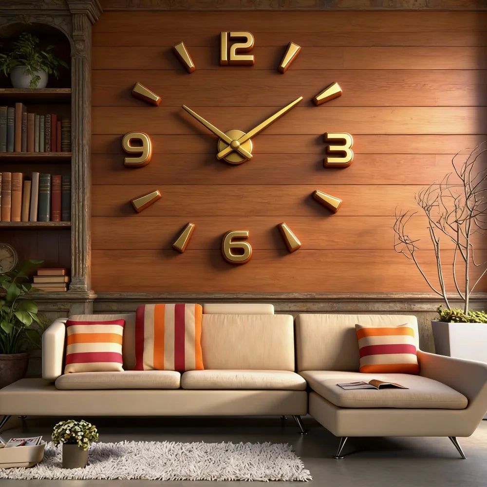 Reloj de pared grande 3D, relojes de pared clásicos luminosos, reloj Digital DIY, relojes de pared, pegatinas, reloj silencioso para el hogar, mesa de salón