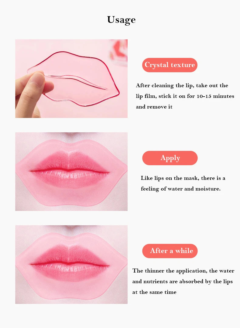 5/10 unids/lote mascarilla labial nutritiva de colágeno esencia de frutas hidratante reafirmante parche labial antiarrugas cuidado de la piel