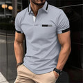 Camiseta deportiva informal para hombre, Polo elástico de manga corta para gimnasio y correr, top con solapa, camiseta ajustada para hombre