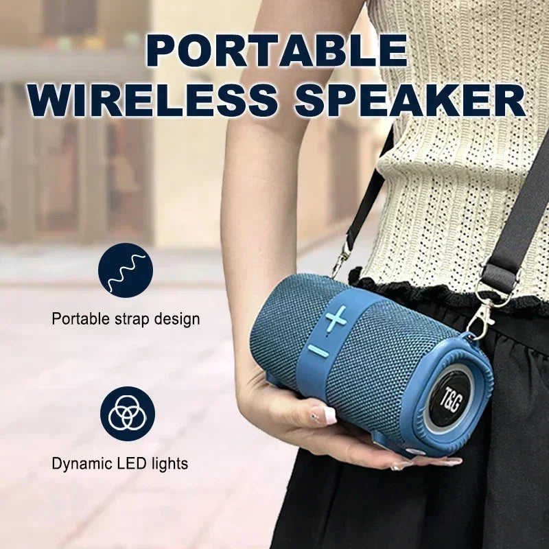 Altavoz Bluetooth inalámbrico portátil para exteriores TG667, altavoz doble, Subwoofer Bluetooth 5,3 con soporte RGB, tarjeta FM/TF/disco USB