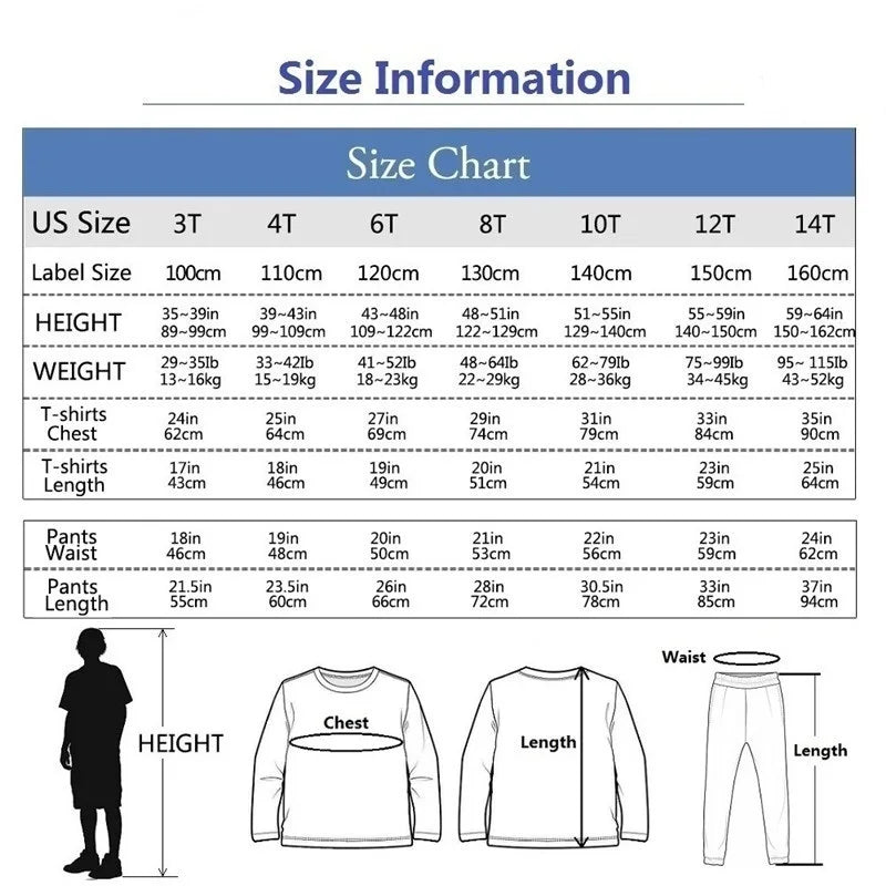 Conjuntos de camisetas y pantalones largos para niños, camisetas y pantalones de manga larga, conjuntos de 2 uds para niños, conjuntos geniales, ropa de moda para niños YYPK1