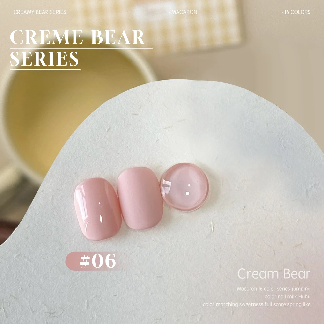 Esmalte de Uñas en Gel MIANEL Colorful Rock Slice, Amarillo Lechoso-Blanco Brillante, Crema Blanca, Efecto Leche Huhu Dopamina, 12ml, 1-6 Unidades