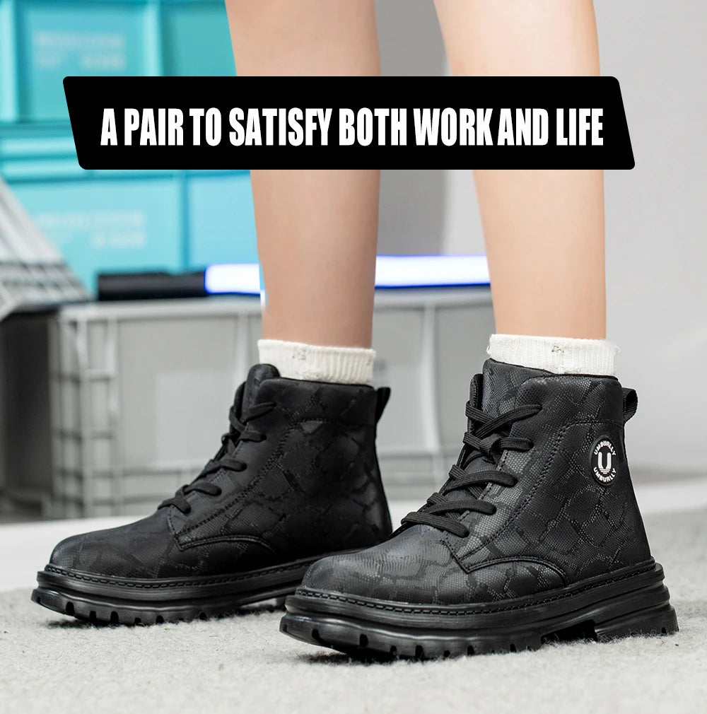 Botas de Trabajo de Seguridad con Punta de Acero para Mujer, Antiaplastamiento, Antipinchazos, Antideslizantes, Zapatos Deportivos Cómodos, Calzado de Seguridad Laboral