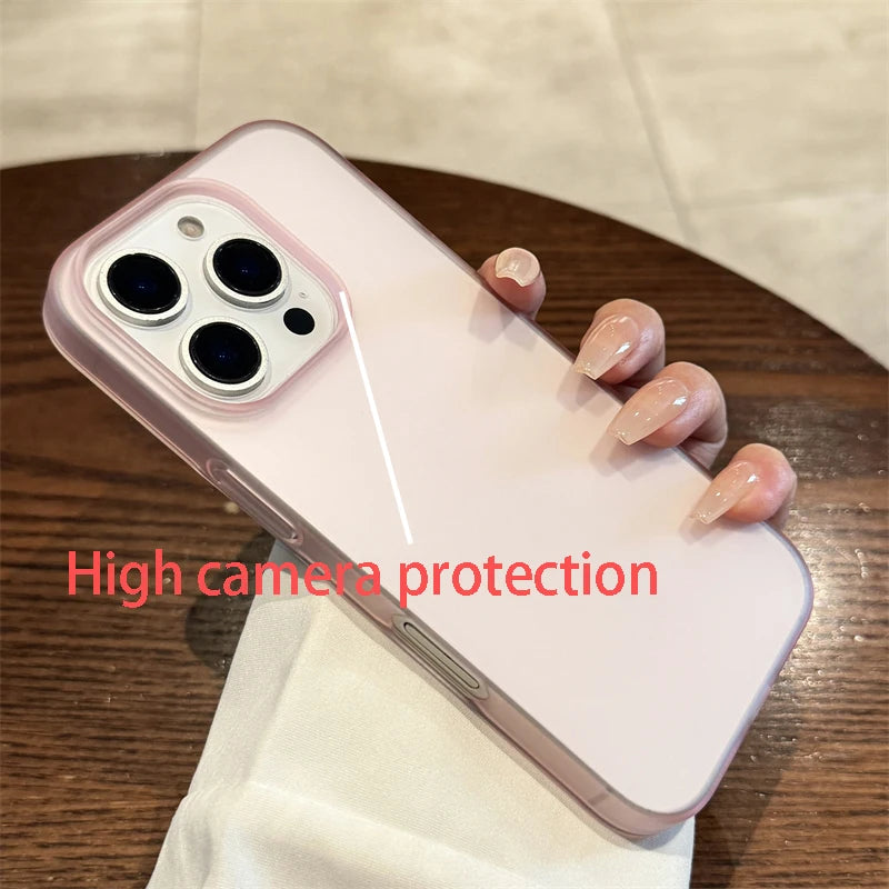 Funda de teléfono transparente mate suave para iPhone 16 15 14 Pro Max Plus 13 12 11 XR XS XsMax 8 cubierta de parachoques de silicona a prueba de golpes