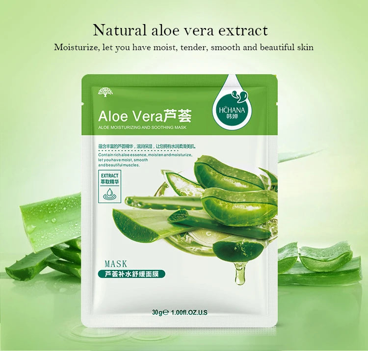 Mascarilla Facial de plantas naturales, máscara Facial hidratante, Control de aceite, antienvejecimiento, fruta, Aloe, hoja coreana, productos de belleza y cuidado de la piel, 30 piezas