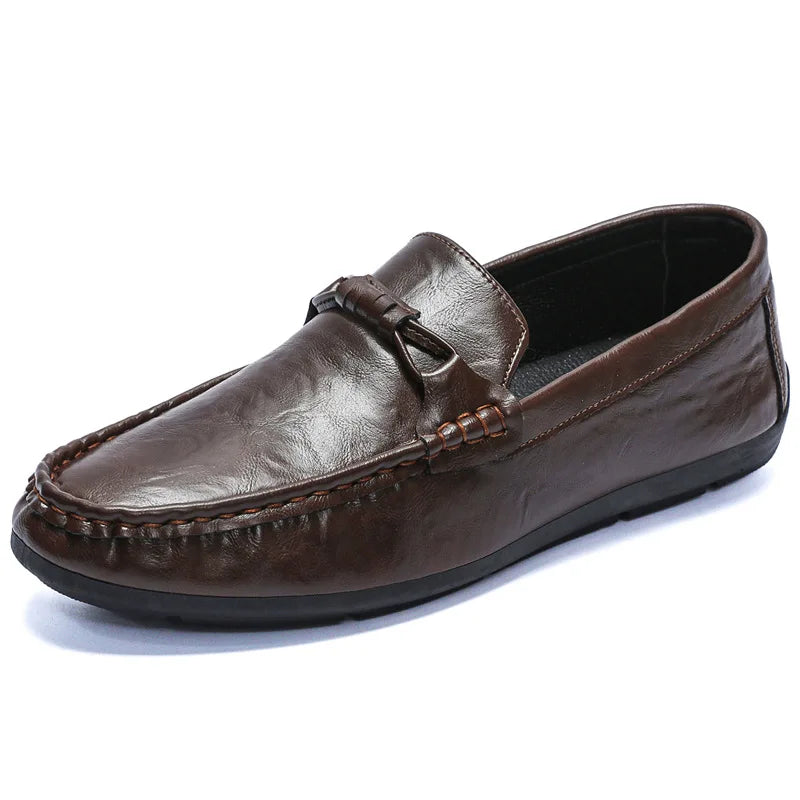 Mocasines de verano para hombre, zapatos de cuero de suela blanda para hombre, zapatos cómodos para conducir