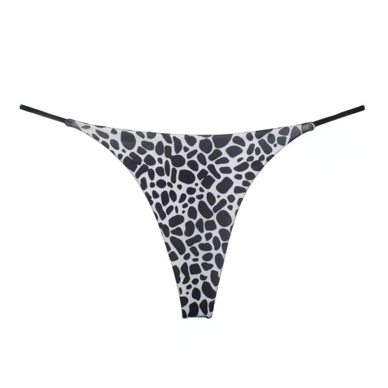 Bragas de algodón con estampado de leopardo para mujer, bragas sexis, Tanga de cintura baja, Bikini con espalda en T, ropa interior sin costuras, lencería femenina, talla S-XXL