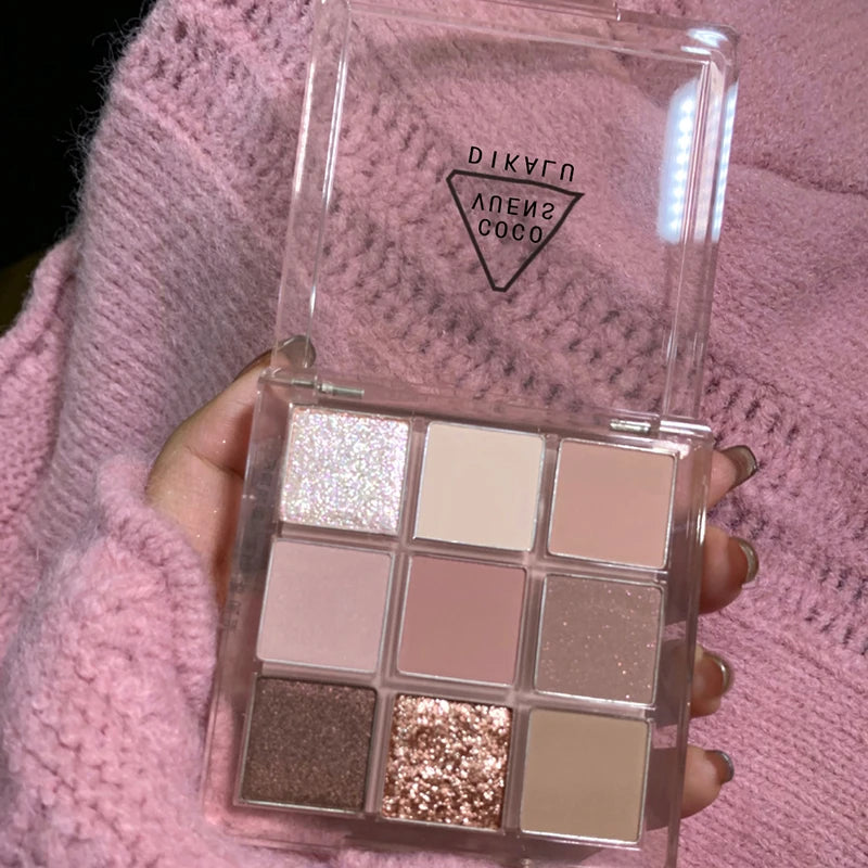 DIKALU-paleta de sombras de ojos, nueva paleta de sombra de ojos, Oh Rosy Nine Palace Grid, enfoque automático, baja saturación, polvo de humo, placa de rosa, primavera y verano