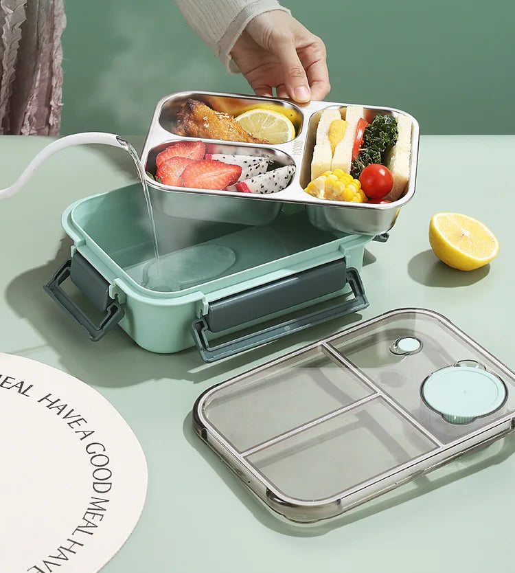Fiambreras portátiles de 850ml para niños y adultos, caja Bento para sopa térmica, contenedor de almacenamiento de alimentos con calefacción aislada de acero inoxidable