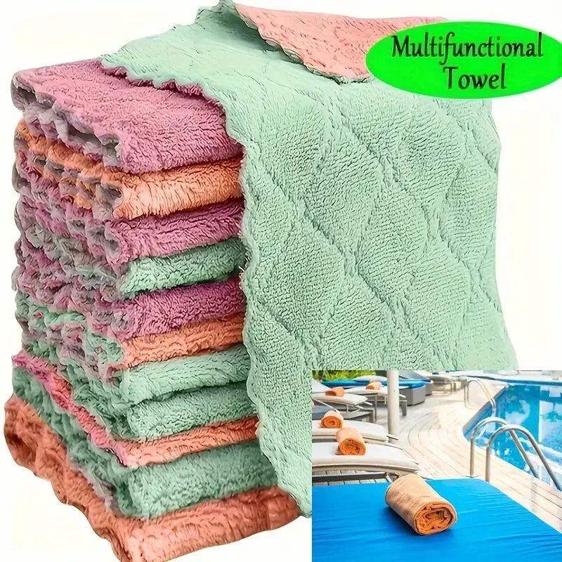 Toalla de cocina de 5/10/20 piezas, juego de paño de limpieza gris claro de fibra ultrafina, paño absorbente, suave y quitamanchas