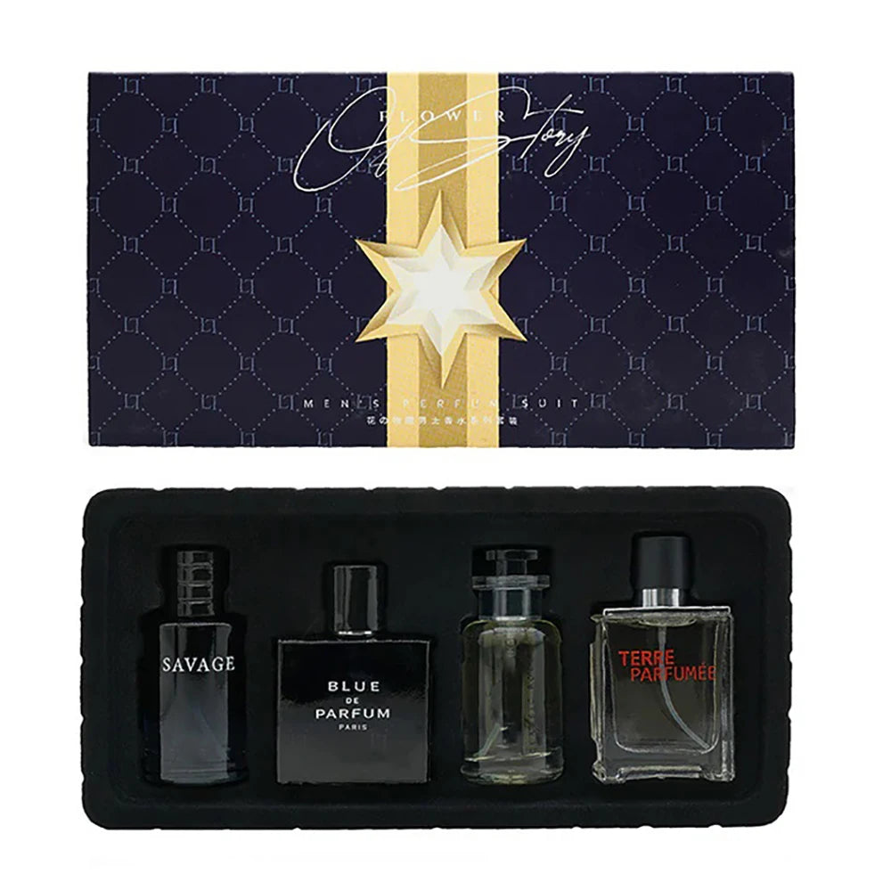 Perfume de marca de lujo para hombre, Colonia, 100ml, caja de regalo para hombre, conjunto de 4 Uds., Perfumes masculinos, Spray aromático afrutado Floral Natural