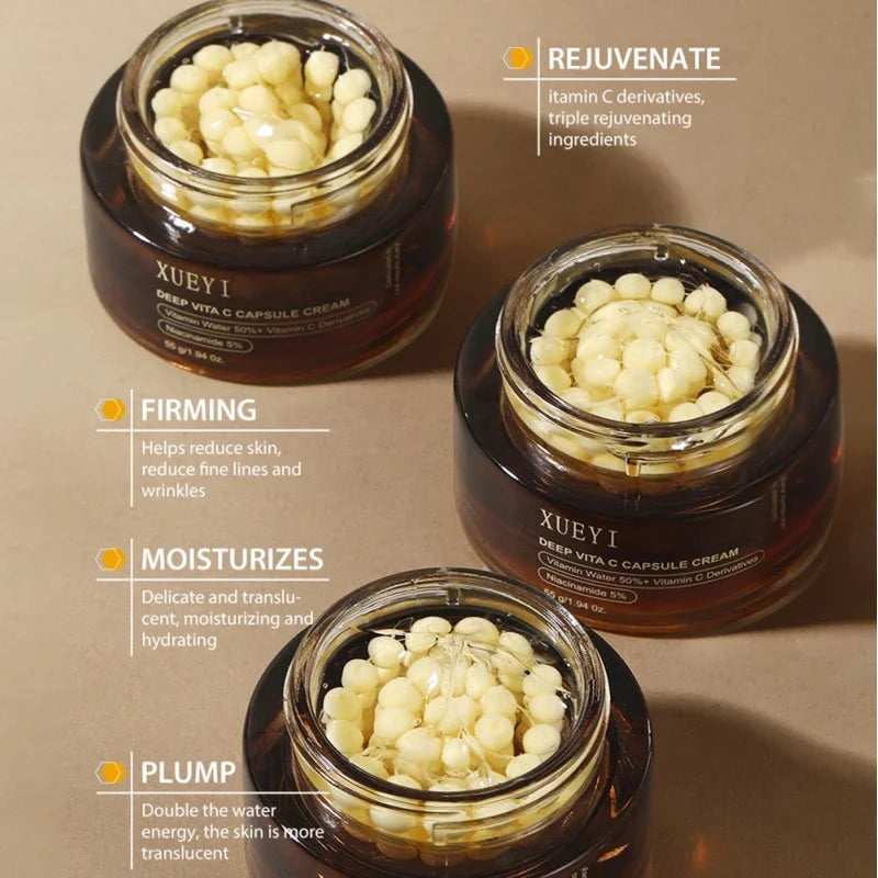 Marca Vc cápsula crema para arrugas nuevo colágeno hidratación profunda reafirmante brillo piel Facial delicada crema suave