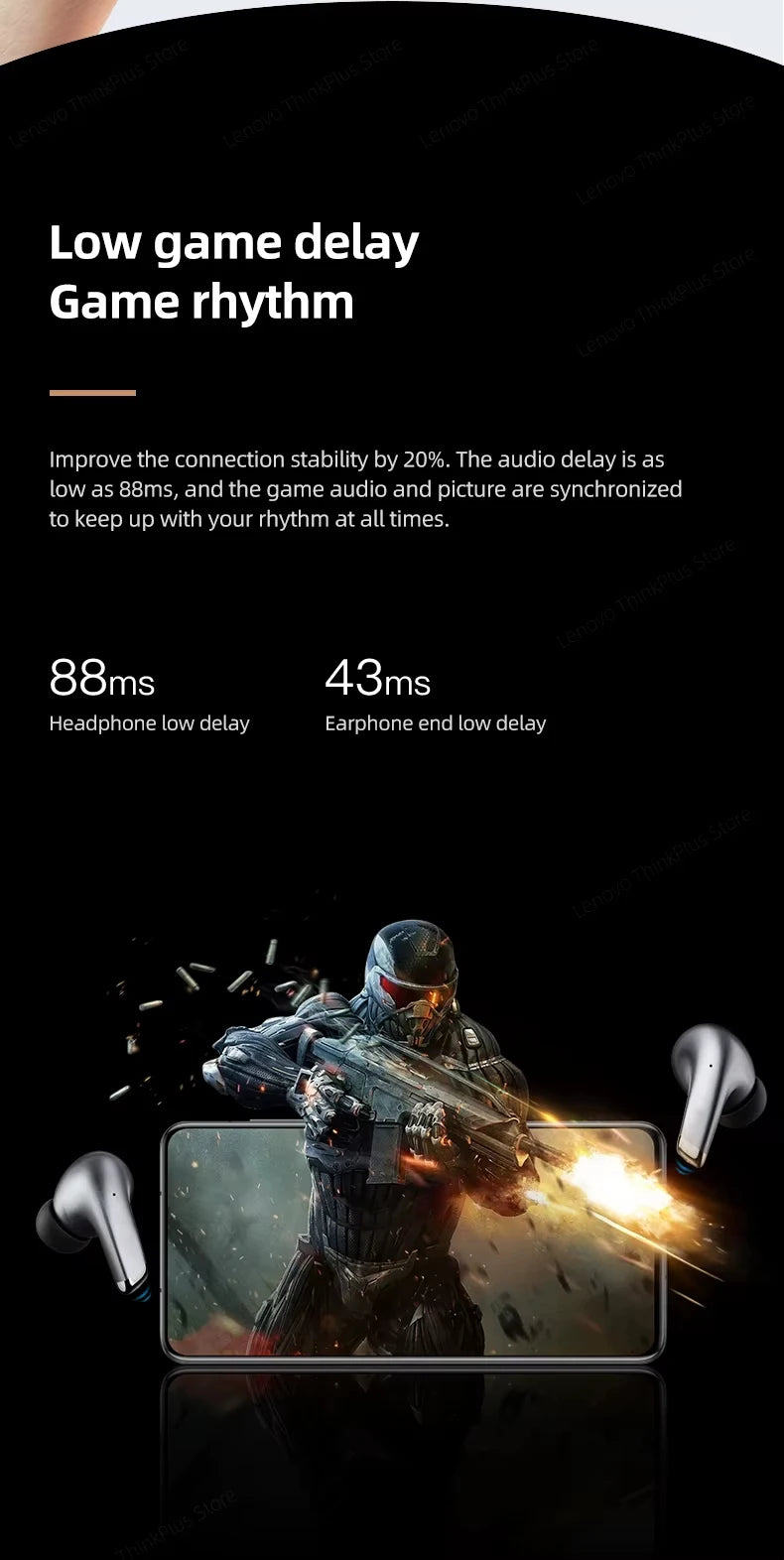 Choice Lenovo LP5 auriculares inalámbricos con Bluetooth, auriculares de música HiFi, Auriculares deportivos impermeables con micrófono, auriculares de negocios