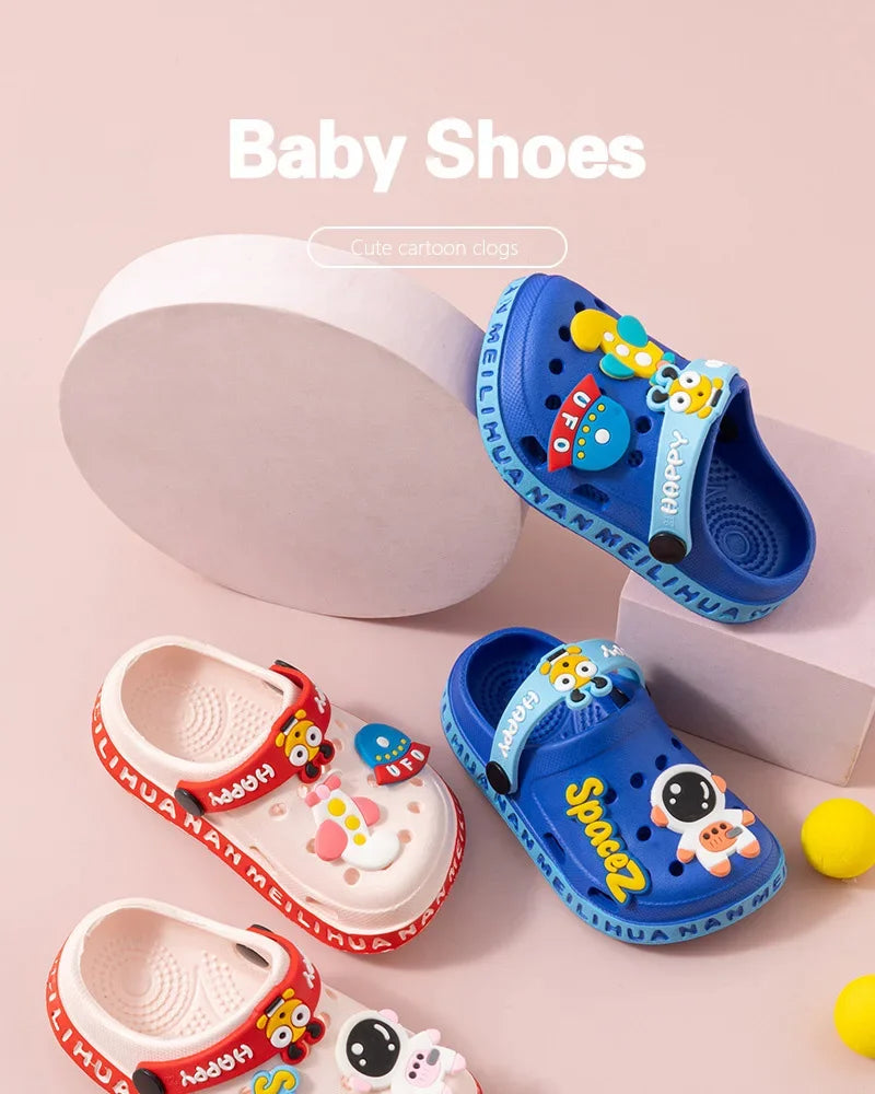 Zapatos de jardín para niños, bonitas sandalias de playa de dibujos animados de EVA, zapatillas de verano para bebés, zapatillas suaves de alta calidad para exteriores, zapatos con tapa